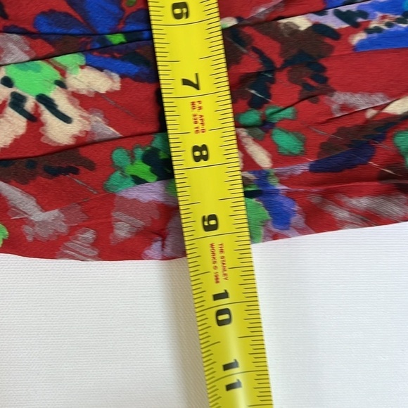 NWOT Zara Women's Red Floral Crop  Ruffled Top with spaghetti Straps - Picture 9 of 10